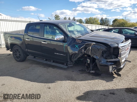 2022 GMC Canyon 4WD Denali with VIN 1GTG6EEN5N1133658, listed as a Copart auction lot 75592304 with 34,715 mi miles and Salvage Title. Bid and sale history available at carsss.com. Image 4.