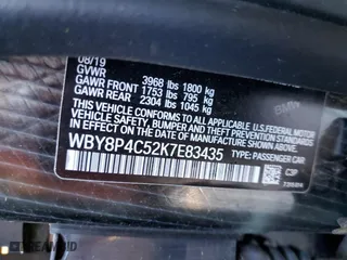 2019 BMW i3 with VIN WBY8P4C52K7E83435, listed as a Copart auction lot 67060382 with NaN miles. Bid and sale history available at carsss.com. Image 10.