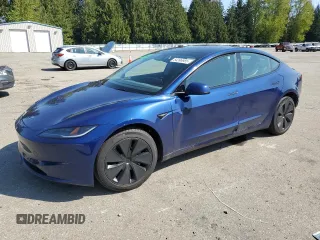 2024 Tesla Model 3 z VIN 5YJ3E1EA2RF846411, wystawiony jako Copart lot #54396985 z przebiegiem 5162 mil mil oraz Szkody całkowita. Historia ofert i sprzedaży dostępna na DreamBid. Obrazek 1.