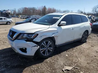 2019 Nissan Pathfinder S with VIN 5N1DR2MM7KC595961, listed as a Copart auction lot 50716175 with 107,677 mi miles and Salvage Title. Bid and sale history available at carsss.com. Image 1.