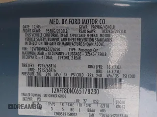 2006 Ford Mustang Standard with VIN 1ZVFT80NX65178230, listed as a IAAI auction lot 41835125 with 178,607 mi miles. Bid and sale history available at carsss.com. Image 9.