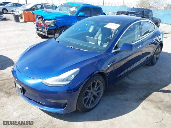 2018 Tesla Model 3 Long Range Battery with VIN 5YJ3E1EA4JF078080, listed as a IAAI auction lot 41688015 with 97,886 mi miles. Bid and sale history available at carsss.com. Image 19.