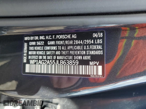 2018 Porsche Macan GTS with VIN WP1AG2A55JLB63859, listed as a Copart auction lot 50305015 with 36,877 mi miles and Salvage Title. Bid and sale history available at DreamBid. Image 13.