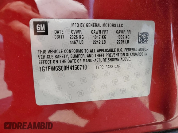 2017 Chevrolet Bolt EV LT with VIN 1G1FW6S00H4156710, listed as a Copart auction lot 62604345 with 120,506 mi miles and Clean title. Bid and sale history available at DreamBid. Image 12.
