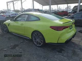 2025 BMW M4 Competition with VIN WBS23HK01SCS26831, listed as a IAAI auction lot 41473600 with 1 mi miles. Bid and sale history available at carsss.com. Image 3.