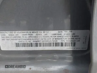 2009 Volkswagen Jetta SE z VIN 3VWRM71K99M167159, wystawiony jako IAAI lot #42409998 z przebiegiem 78 459 mil mil oraz . Historia ofert i sprzedaży dostępna na DreamBid. Obrazek 9.