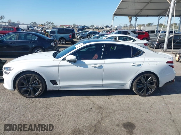 2023 Genesis G70 2.0T with VIN KMTG34TAXPU112861, listed as a IAAI auction lot 41320749 with 33,824 mi miles. Bid and sale history available at carsss.com. Image 14.