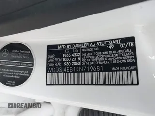 2019 Mercedes-Benz CLA 250 z VIN WDDSJ4EB1KN719681, wystawiony jako IAAI lot #41621921 z przebiegiem 35 672 mil mil oraz . Historia ofert i sprzedaży dostępna na DreamBid. Obrazek 9.