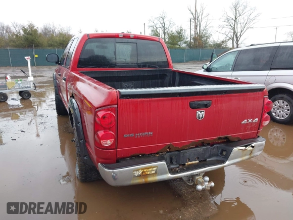 2007 Dodge 1500 SLT with VIN 1D7HU182X7S191322, listed as a IAAI auction lot 41715180 with Not Provided miles. Bid and sale history available at carsss.com. Image 3.