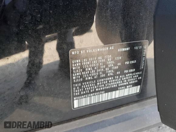 2021 Volkswagen ID.4 Pro S z VIN WVGUNPE28MP063782, wystawiony jako Copart lot #59502475 z przebiegiem 25 516 mil mil oraz Szkoda całkowita • Salvage title. Historia ofert i sprzedaży dostępna na DreamBid. Obrazek 13.