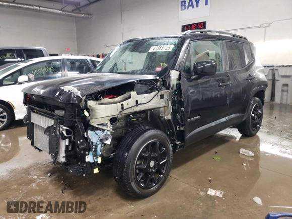 2020 Jeep Renegade Latitude with VIN ZACNJBBB4LPL11360, listed as a Copart auction lot 45865725 with 16,656 mi miles and Salvage title. Bid and sale history available at DreamBid. Image 1.