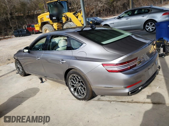 2023 Genesis G80 2.5T with VIN KMTGB4SC6PU152750, listed as a Copart auction lot 41451495 with 61,448 mi miles and Salvage Title. Bid and sale history available at carsss.com. Image 2.