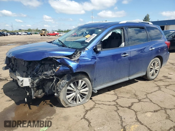 2019 Nissan Pathfinder SV with VIN 5N1DR2MM9KC583763, listed as a Copart auction lot 55849795 with 68,009 mi miles and Clean title. Bid and sale history available at DreamBid. Image 1.