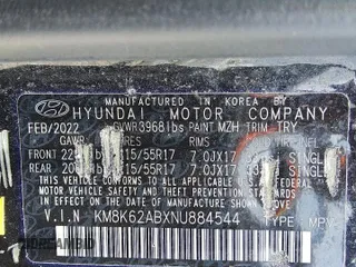 2022 Hyundai Kona SEL с VIN KM8K62ABXNU884544, выставлен на аукционе Copart как лот 58360175 с пробегом 19 566 миль миль и Чистый • Clean title. История ставок и продаж доступна на DreamBid. Изображение 12.