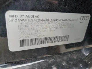 2013 Audi A4 Prestige with VIN WAUMFAFL2DN020022, listed as a Copart auction lot 69309304 with 67,074 mi miles and Salvage Title. Bid and sale history available at carsss.com. Image 12.
