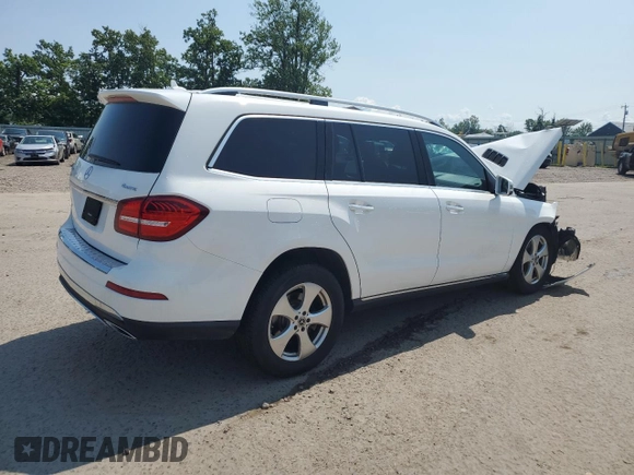 2017 Mercedes-Benz GLS 450 with VIN 4JGDF6EE6HA934415, listed as a Copart auction lot 62760175 with 64,527 mi miles and Salvage title. Bid and sale history available at DreamBid. Image 3.