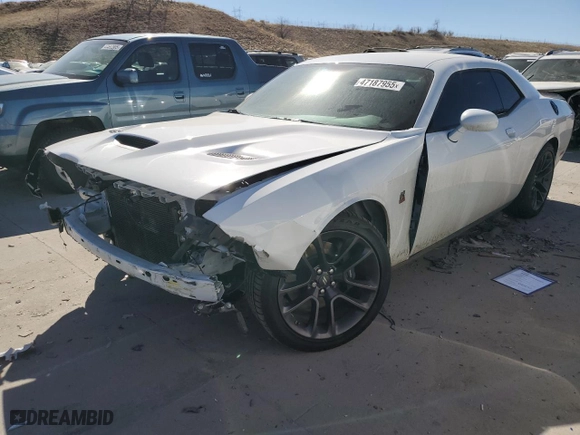 2023 Dodge Challenger R/T Scat Pack with VIN 2C3CDZFJ9PH662577, listed as a Copart auction lot 47187955 with 4,713 mi miles and Salvage Title. Bid and sale history available at carsss.com. Image 1.