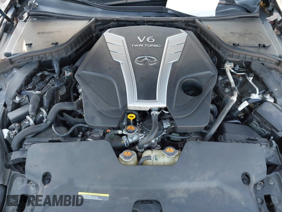 2017 Infiniti Q60 Red Sport 400 with VIN JN1FV7EL1HM700317, listed as a IAAI auction lot 41149036 with 76,654 mi miles and . Bid and sale history available at carsss.com. Image 10.