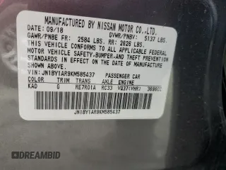 2019 Infiniti Q70 Luxe with VIN JN1BY1AR9KM585437, listed as a Copart auction lot 46824235 with 35,488 mi miles and Salvage Title. Bid and sale history available at DreamBid. Image 14.