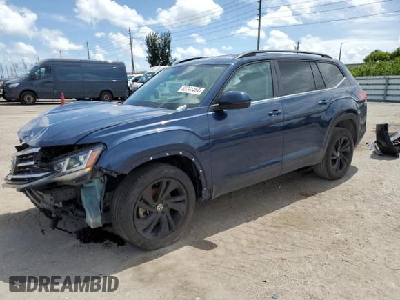 2022 Volkswagen Atlas SE with VIN 1V2WP2CA3NC554739, listed as a Copart auction lot 65341464 with 88,618 mi miles and Salvage title. Bid and sale history available at DreamBid. Image 1.