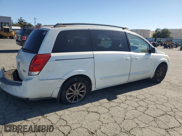 2006 Nissan Quest S Special Edition z VIN 5N1BV28U86N103414, wystawiony jako Copart lot #56344695 z przebiegiem 3 318 mil mil oraz Szkoda całkowita • Salvage title. Historia ofert i sprzedaży dostępna na DreamBid. Obrazek 3.