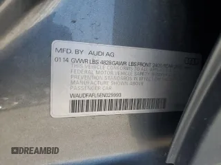 2014 Audi A4 Premium with VIN WAUDFAFL5EN029993, listed as a Copart auction lot 69077094 with 134,590 mi miles and Salvage title. Bid and sale history available at DreamBid. Image 12.