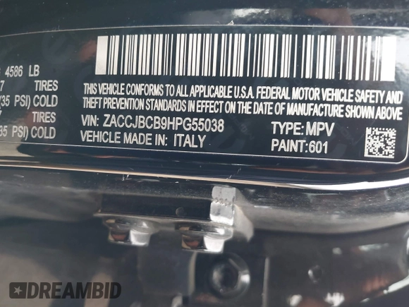 2017 Jeep Renegade Trailhawk z VIN ZACCJBCB9HPG55038, wystawiony jako IAAI lot #41737043 z przebiegiem 103 488 mil mil oraz . Historia ofert i sprzedaży dostępna na DreamBid. Obrazek 9.