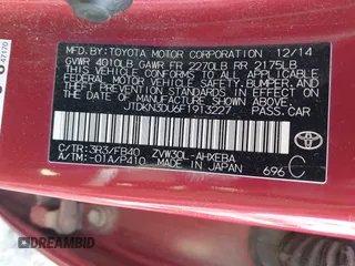 2015 Toyota Prius Four with VIN JTDKN3DU6F1913227, listed as a IAAI auction lot 42042511 with 155,535 mi miles. Bid and sale history available at carsss.com. Image 9.