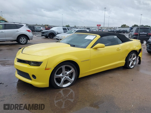 2015 Chevrolet Camaro LT with VIN 2G1FF3D3XF9221515, listed as a IAAI auction lot 41017371 with 118,438 mi miles. Bid and sale history available at carsss.com. Image 2.