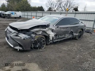 2018 Lexus LS with VIN JTHC51FF7J5003545, listed as a Copart auction lot 43727705 with 0 mi miles and Salvage Title. Bid and sale history available at carsss.com. Image 1.
