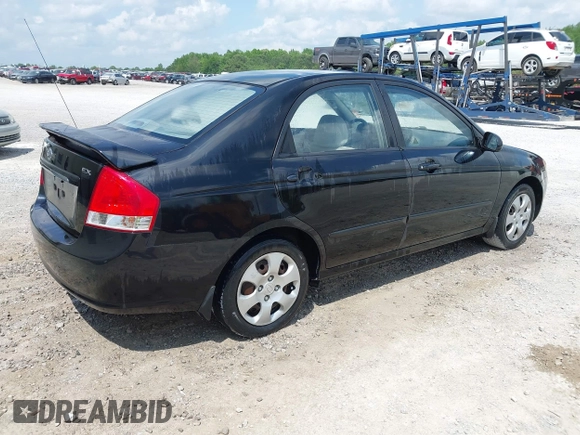 2007 Kia Spectra EX with VIN KNAFE121175472953, listed as a IAAI auction lot 42145766 with Not Provided miles. Bid and sale history available at carsss.com. Image 4.