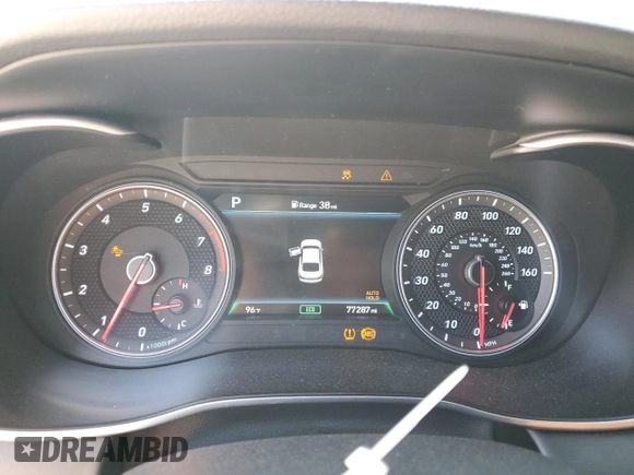 2020 Genesis G70 2.0T with VIN KMTG34LA5LU064227, listed as a Copart auction lot 59328375 with 77,287 mi miles and Salvage title. Bid and sale history available at DreamBid. Image 9.