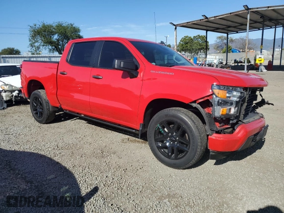 2022 Chevrolet Silverado 1500 Custom with VIN 1GCPABEK0NZ516377, listed as a Copart auction lot 52199015 with 51,751 mi miles and Salvage Title. Bid and sale history available at DreamBid. Image 4.