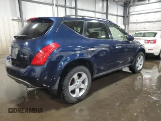 2005 Nissan Murano SL z VIN JN8AZ08W45W443537, wystawiony jako Copart lot #56176265 z przebiegiem 142 208 mil mil oraz Szkoda całkowita • Salvage title. Historia ofert i sprzedaży dostępna na DreamBid. Obrazek 3.