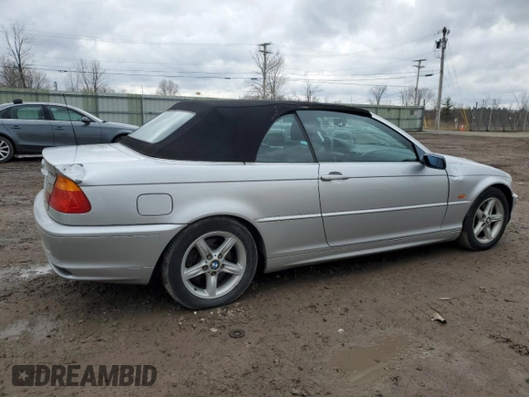 2002 BMW 3 Series 325Ci with VIN WBABS33402PG87364, listed as a Copart auction lot 50220785 with 107,758 mi miles and Salvage Title. Bid and sale history available at carsss.com. Image 3.