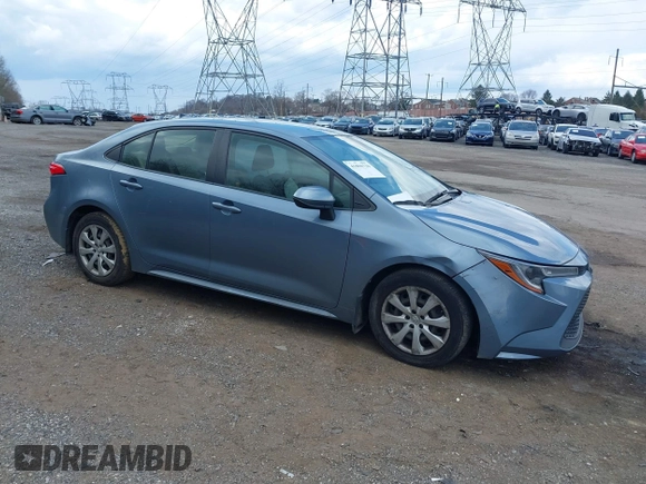 2020 Toyota Corolla LE with VIN JTDEPRAE3LJ007619, listed as a IAAI auction lot 41890730 with 43,481 mi miles. Bid and sale history available at carsss.com. Image 1.