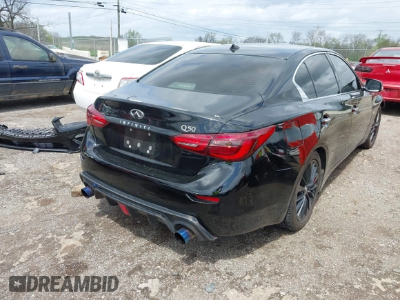 2018 Infiniti Q50 3.0t LUXE with VIN JN1EV7AP1JM355638, listed as a IAAI auction lot 41954052 with 66,663 mi miles. Bid and sale history available at carsss.com. Image 4.