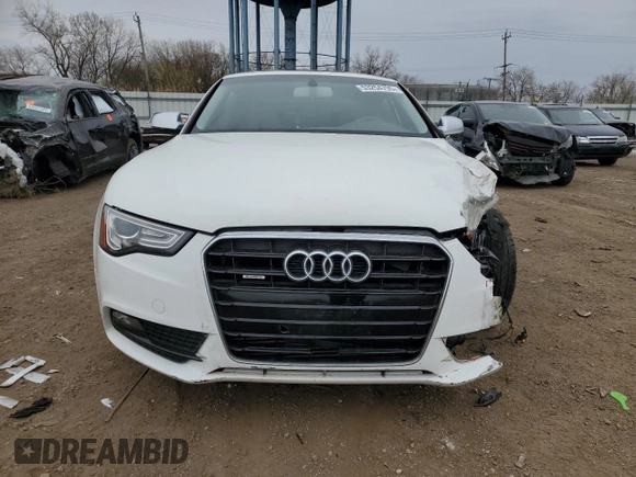 2013 Audi A5 Premium with VIN WAUCFAFR2DA018360, listed as a Copart auction lot 53254795 with Not provided miles and Salvage title. Bid and sale history available at DreamBid. Image 5.