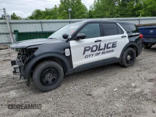 2021 Ford Police Interceptor Utility z VIN 1FM5K8AB1MGB61366, wystawiony jako Copart lot #57631895 z przebiegiem Nie podano mil oraz Szkoda całkowita • Salvage title. Historia ofert i sprzedaży dostępna na DreamBid. Obrazek 1.