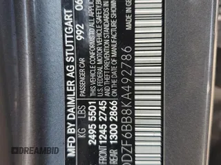 2019 Mercedes-Benz E-Class AMG E 53 with VIN WDDZF6BB8KA492786, listed as a Copart auction lot 65782634 with 73,005 mi miles and Salvage Title. Bid and sale history available at carsss.com. Image 12.
