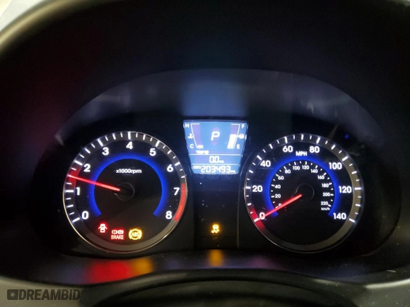 2013 Hyundai Accent GL with VIN KMHCT5AE6DU129091, listed as a Copart auction lot 52282095 with 203,493 mi miles and Salvage Title. Bid and sale history available at carsss.com. Image 9.