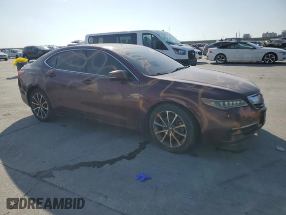 2015 Acura TLX V6 Tech with VIN 19UUB2F50FA022143, listed as a Copart auction lot 53812365 with 162,764 mi miles and Salvage Title. Bid and sale history available at carsss.com. Image 4.