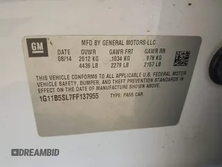2015 Chevrolet Malibu LS with VIN 1G11B5SL7FF137955, listed as a IAAI auction lot 42069028 with 181,744 mi miles and . Bid and sale history available at DreamBid. Image 9.