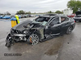 2019 BMW 3 Series 330i xDrive with VIN WBA5R7C52KAJ80510, listed as a Copart auction lot 46527915 with 0 mi miles and Non Repairable. Bid and sale history available at carsss.com. Image 1.