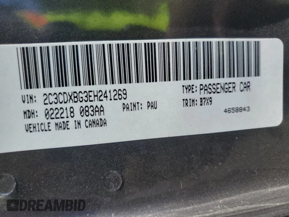 2014 Dodge Charger SE with VIN 2C3CDXBG3EH241269, listed as a Copart auction lot 72626134 with 217,372 mi miles and Salvage Title. Bid and sale history available at carsss.com. Image 12.