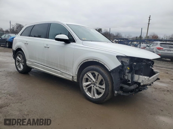 2021 Audi Q7 Premium Plus with VIN WA1LJAF7XMD028322, listed as a Copart auction lot 89302575 with 56,214 mi miles and Salvage title. Bid and sale history available at DreamBid. Image 4.