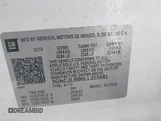 2020 Chevrolet Trax LT с VIN 3GNCJLSB0LL215581, выставлен на аукционе IAAI как лот 42390898 с пробегом 62 062 миль миль и . История ставок и продаж доступна на DreamBid. Изображение 9.