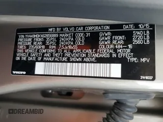 2016 Volvo XC60 T6 Drive-E z VIN YV449MDK4G2856889, wystawiony jako Copart lot #83114094 z przebiegiem 126 561 mil mil oraz Szkoda całkowita • Salvage title. Historia ofert i sprzedaży dostępna na DreamBid. Obrazek 14.