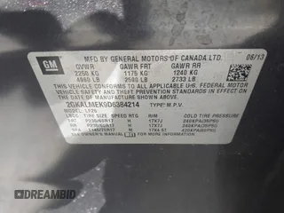 2013 GMC Terrain SLE with VIN 2GKALMEK9D6384214, listed as a IAAI auction lot 41825159 with 170,376 mi miles. Bid and sale history available at carsss.com. Image 9.