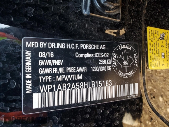2017 Porsche Macan S with VIN WP1AB2A58HLB15183, listed as a Copart auction lot 49854495 with 101,576 mi miles and Salvage Title. Bid and sale history available at DreamBid. Image 13.